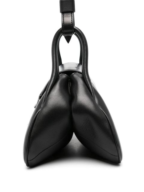 Amina Muaddi Gemini leather shoulder bag - Black