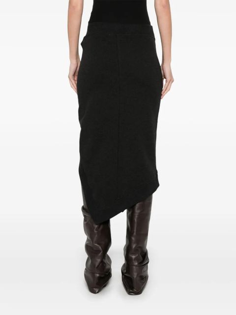 The Attico asymmetric midi skirt - Black