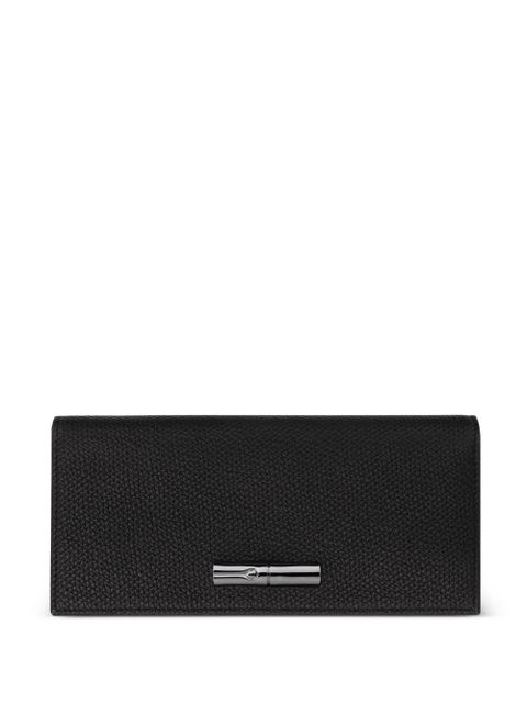 Longchamp Le Roseau textured leather continental wallet - Black - zdjęcie produktu nr 1
