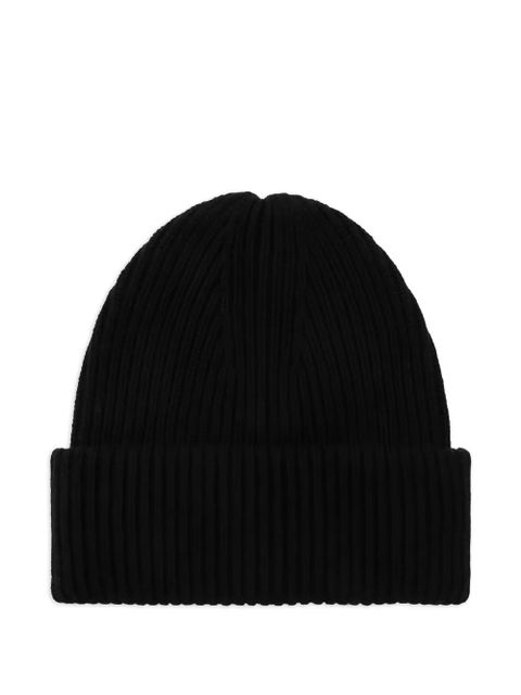 Almada Label ribbed beanie hat - Black