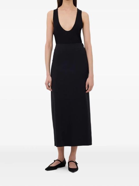 LouLou de Saison back-vent long straight skirt - Black - zdjęcie produktu nr 2