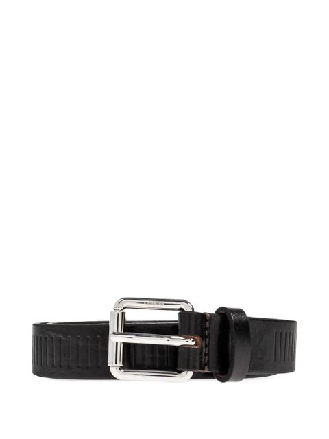 LEMAIRE leather-grooved belt - Black
