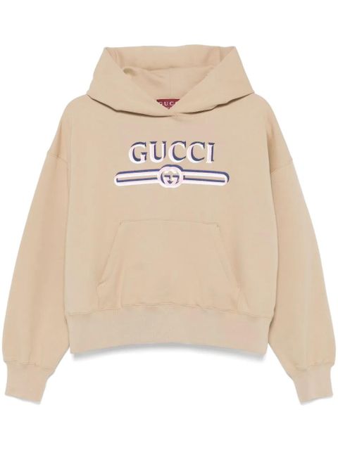 Gucci logo-print hoodie - Brown - zdjęcie produktu nr 1