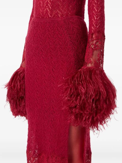 Blumarine lace midi skirt - Red - zdjęcie produktu nr 2