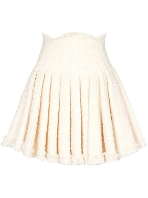 Balmain pleated tweed skirt - White - zdjęcie produktu nr 1