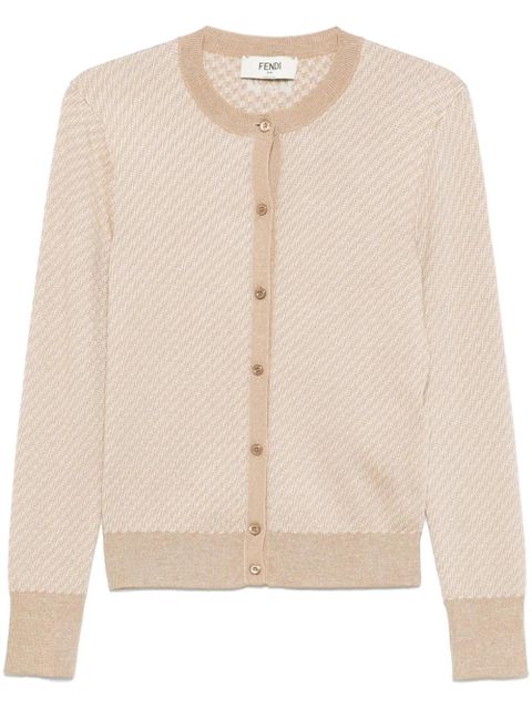 FENDI FF-jacquard cardigan - Brown - zdjęcie produktu nr 1