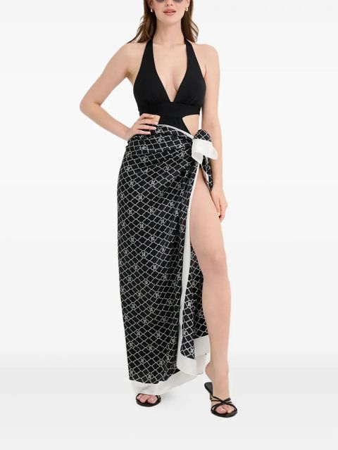 Max Mara tie v-neck cassie swimsuit - Black