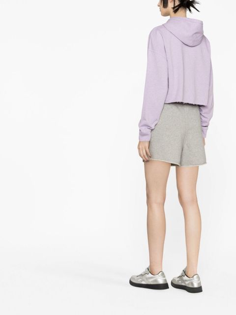 GANNI embroidered-logo drawstring shorts - Grey