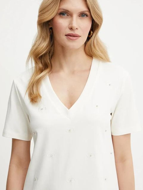 Liu Jo sukienka kolor beżowy mini prosta TA5192 JS088