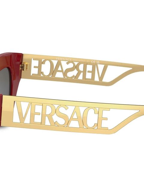 Versace Eyewear logo-embossed square-frame sunglasses - Red
