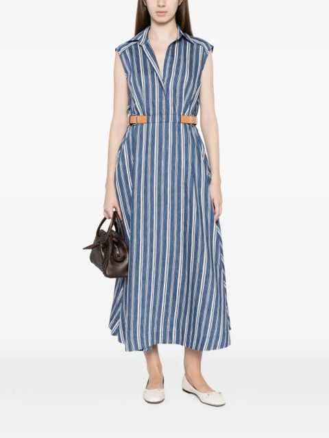 SANDRO striped belt-detail maxi dress - Blue - zdjęcie produktu nr 2