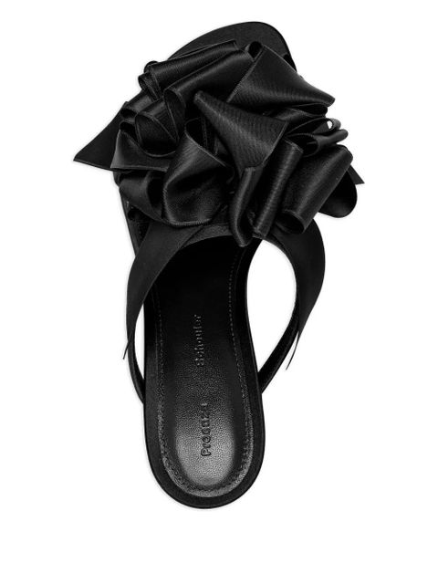 Proenza Schouler 60mm rose-embellishment heeled sandals - Black