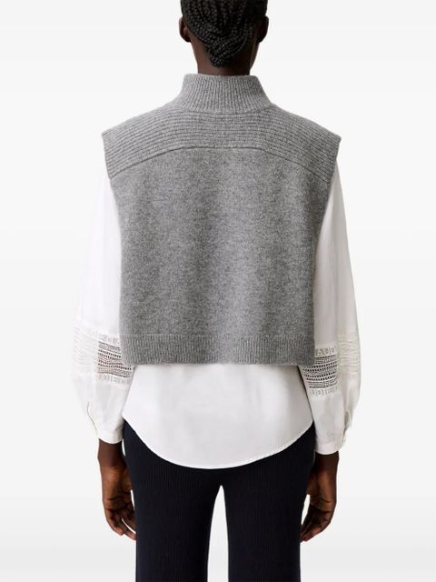 Claudie Pierlot logo-embroidered scarf - Grey