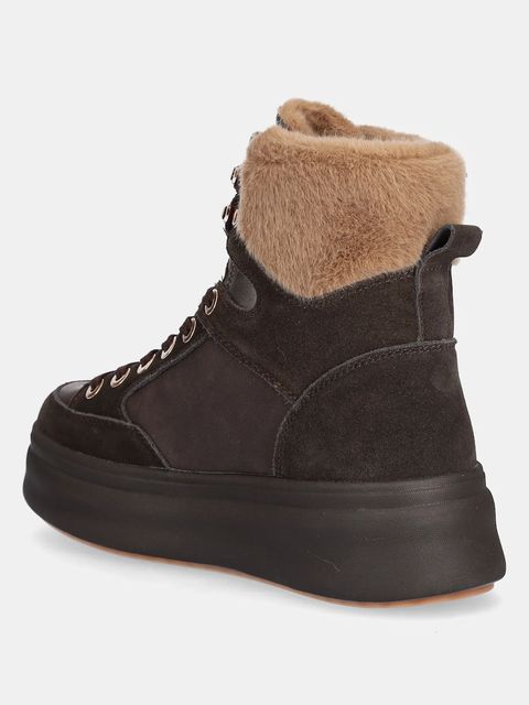 Blauer botki EMERY damskie kolor brązowy na platformie ocieplone F5EMERY01/SWA