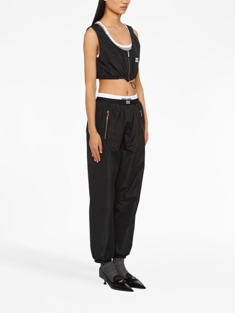 Miu Miu logo waistband track pants - Black
