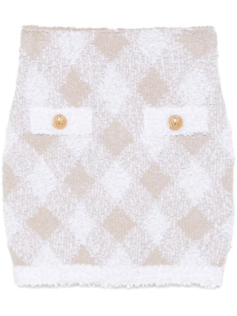 Balmain argyle-pattern mini skirt - White - zdjęcie produktu nr 1