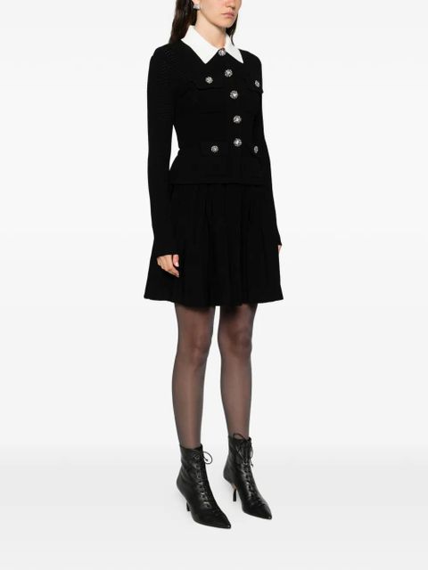 Self-Portrait embellished collared mini dress - Black - zdjęcie produktu nr 2