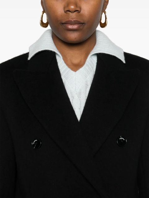 SANDRO wool-blend double-breasted coat - Black