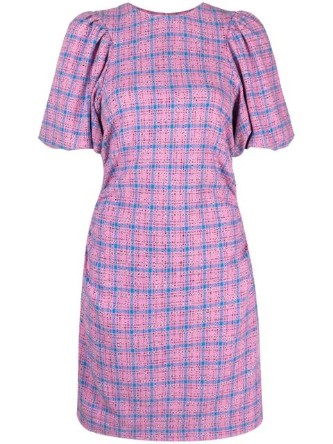GANNI check-pattern minidress - Pink - zdjęcie produktu nr 1