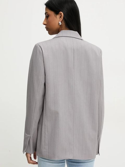 Answear.LAB marynarka kolor szary jednorzędowa wzorzysta