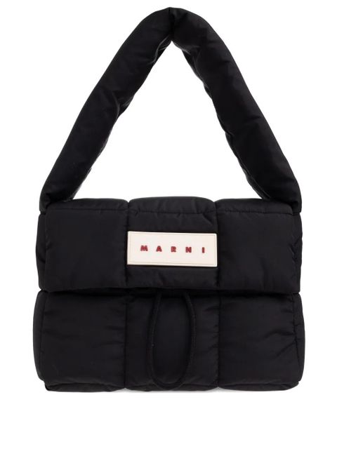 Marni logo-patch shoulder bag - Black - zdjęcie produktu nr 1