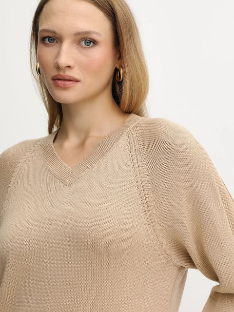 Armani Exchange sweter z dodatkiem wełny damski kolor beżowy lekki XW001335 AF13774