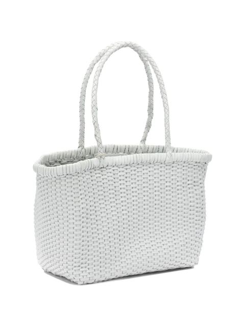DRAGON DIFFUSION small woven leather shoulder bag - White