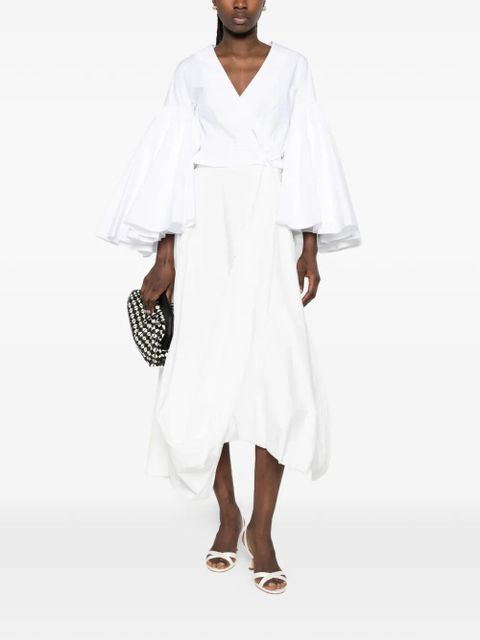 Jacquemus Le Cachs Coeur Paysan wrap-design cropped top - White - zdjęcie produktu nr 2