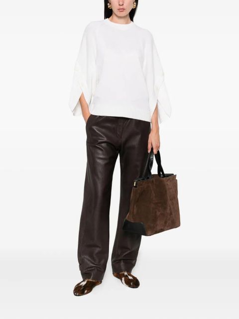 Max Mara buttoned-cuff knitted top - Neutrals