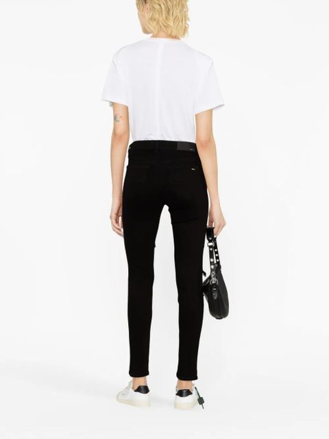 AMIRI MX1 leather-trimmed distressed skinny jeans - Black - zdjęcie produktu nr 2