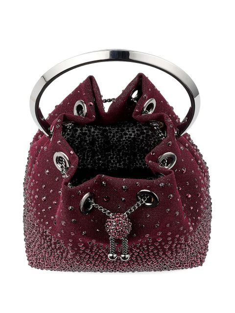 Jimmy Choo Bon Bon embellished circle-handle bucket bag - Red