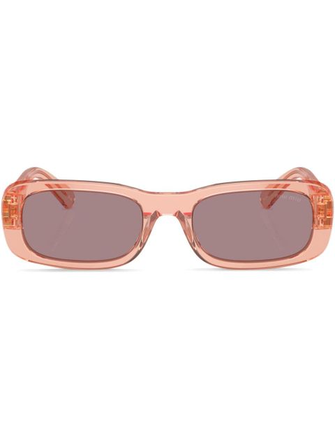 Miu Miu Eyewear logo-lettering rectangle-frame sunglasses - Pink - zdjęcie produktu nr 1