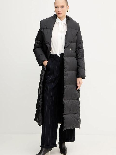 MAX&Co. spodnie damskie kolor granatowy proste high waist 2526136053200