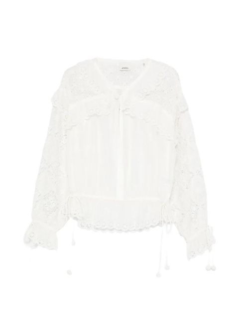 ISABEL MARANT broderie-anglaise drawstring blouse - White - zdjęcie produktu nr 1