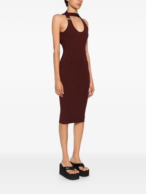 Coperni ribbed-knit halterneck midi dress - Brown