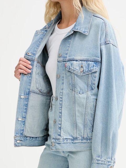 Levi's kurtka jeansowa kolor niebieski przejściowa A1743