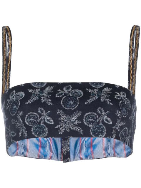 ETRO patterned-jacquard bralette - Blue - zdjęcie produktu nr 2