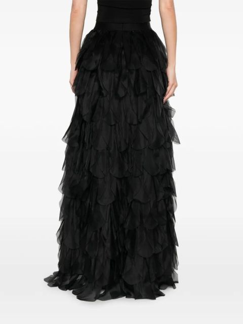 Max Mara Romana tiered ruffled maxi skirt - Black