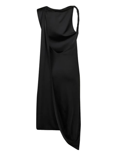 Victoria Beckham crystal-embellished draped midi dress - Black