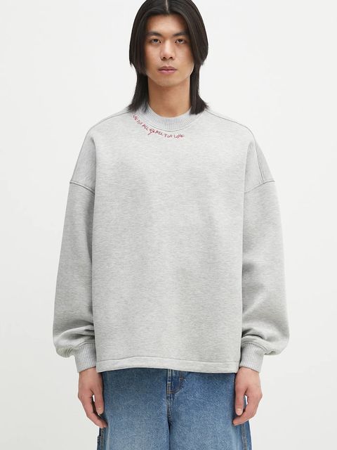 Fiorucci bluza Neoprene Embroidered Neck Relaxed Fit kolor szary melanżowa U02SPSCR188NE01GY01 - zdjęcie produktu nr 1