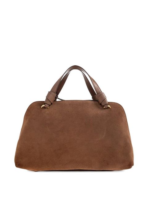 NEOUS handle suede tote bag - Brown