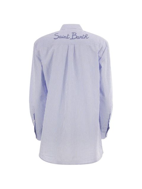 MC2 Saint Barth Brigitte oversized striped cotton shirt - Blue - zdjęcie produktu nr 2