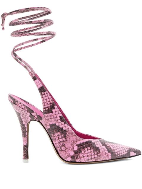 The Attico 105mm snakeskin lace-up pumps - 119 - zdjęcie produktu nr 1