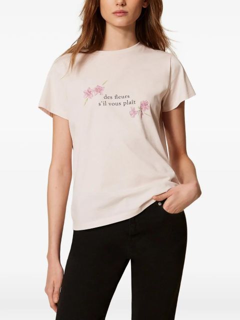 TWINSET slogan-print T-shirt - Pink - zdjęcie produktu nr 2