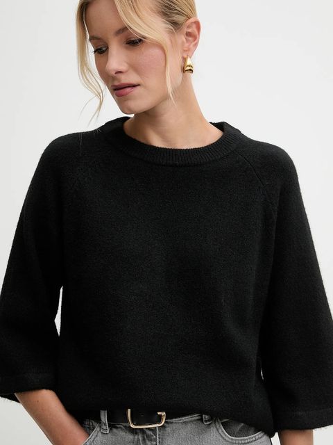 Morgan sweter z domieszką wełny damski kolor czarny MDELIA - zdjęcie produktu nr 2