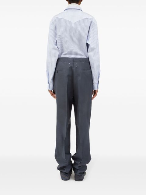Maison Margiela moiré-effect straight-leg trousers - Grey