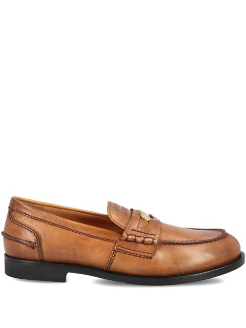 Miu Miu embossed applique loafers - Brown - zdjęcie produktu nr 1
