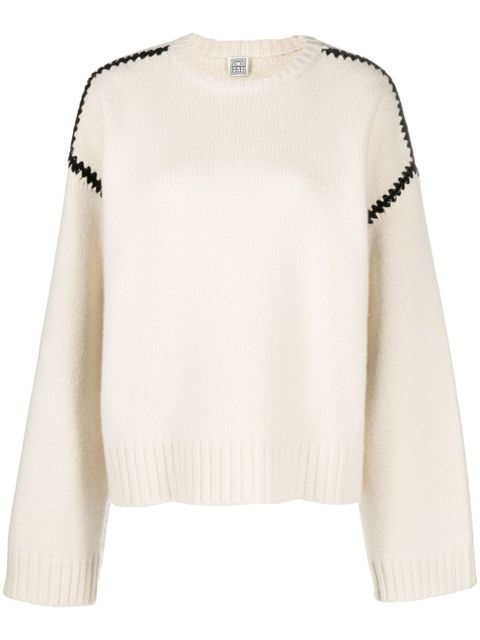 TOTEME embroidered wool jumper - White - zdjęcie produktu nr 1