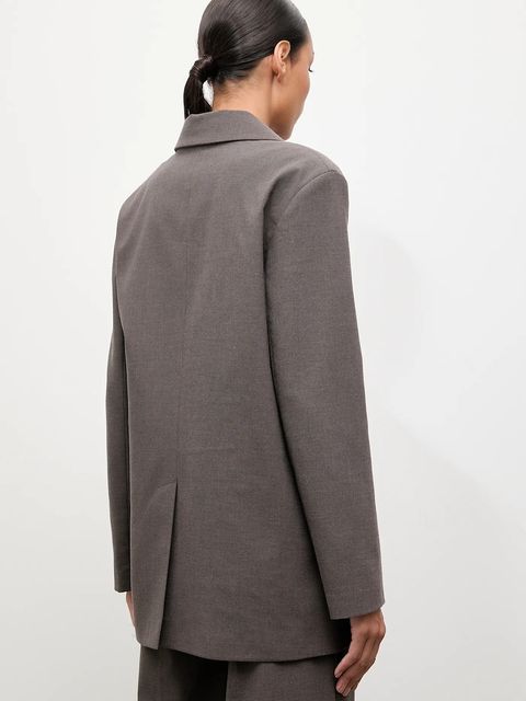 Answear.LAB marynarka kolor brązowy jednorzędowa gładka