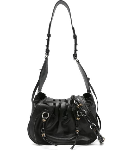 ISABEL MARANT pleated-detail drawstring shoulder bag - Black - zdjęcie produktu nr 1